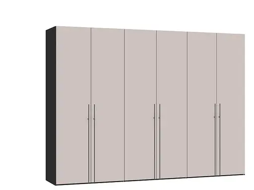 Drehtürenschrank JOIN IT- B ca. 303 cm., Schwarz, Glas, Rose