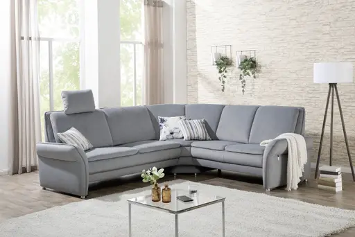 Ecksofa - 2-Sitzer mit Ecke rechts, Soff, Stahlblau