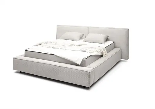 Polsterbett- Liegefläche ca. 180x200 cm, Stoff, Hellgrau, inkl. Matratze