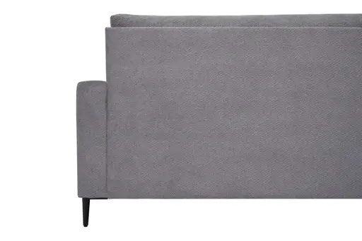 Ecksofa - 3-Sitzer mit Longchair rechts, Stoff, Grau