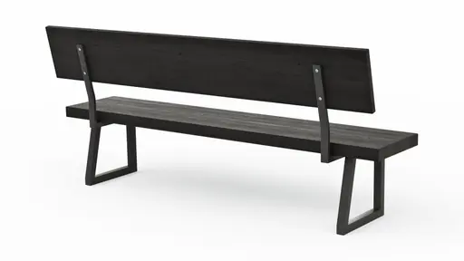 Holzbank Clifton - mit Rückenlehne, Breite ca. 200cm, Zerreiche massiv, smoked