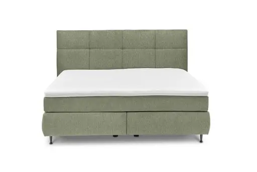  Boxspringbett ALICA- Liegefläche ca. 180x200 cm, Stoff, Grün