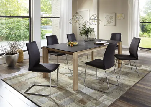 Stuhl - Stoff, Rauchbraun