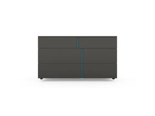 Kommode Loretto - BHT ca, 127x70x51 cm, Lack matt, Steingrau