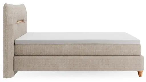 Boxspringbett Alpin - Liegefläche ca. 180x200 cm, Stoff, Graubeige
