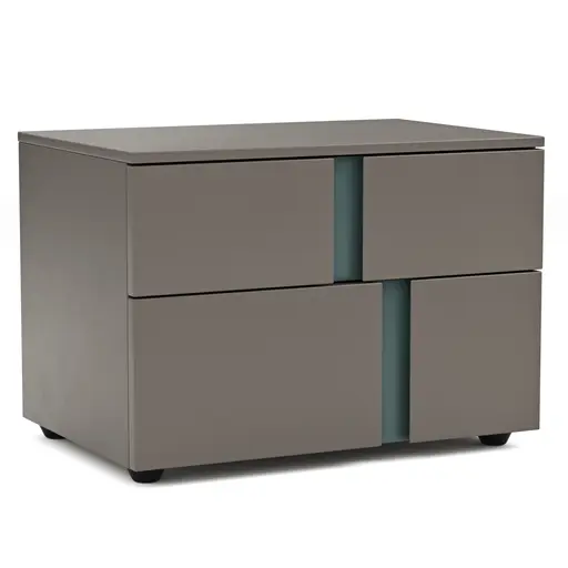 Nachttisch Loretto - Lack matt, Steingrau