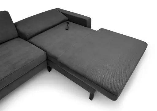  Ecksofa CALM MOVE 2.0 - 2,5-Sitzer mit Longchair rechts, Schlaffunktion, Feincord, Anthrazit
