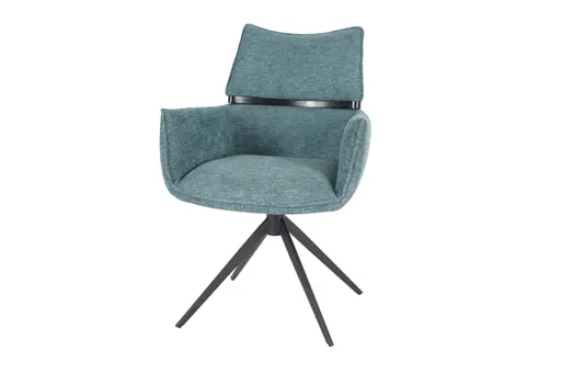 Armlehnstuhl MARJA - drehbar, Stoff, Türkis