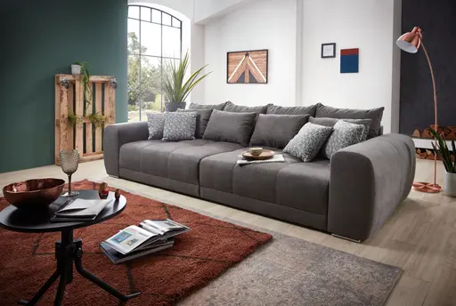 Megasofa - 3-Sitzer, Stoff, Dunkelgrau