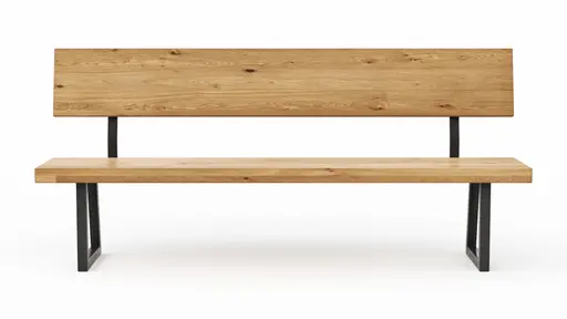 Holzbank Clifton - mit Rückenlehne, Breite ca. 200cm, Wildeiche massiv, natur