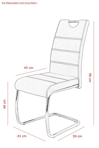 Freischwinger - Kunstleder, Weiß