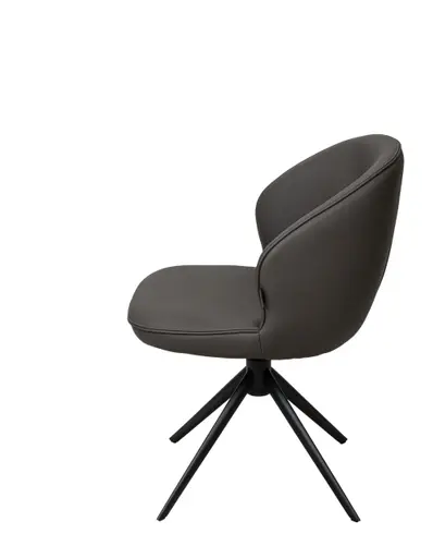 Stuhl MERRITH - drehbar, Leder, Dunkelbraun