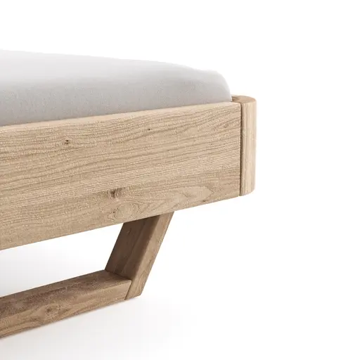 Bettgestell 1660 - Liegefläche ca. 200x200 cm, Wildeiche bianco, sandgestrahlt