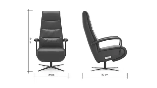 Relaxsessel Rafael - inkl. Relaxfunktion (motorisch), Leder, Schwarz