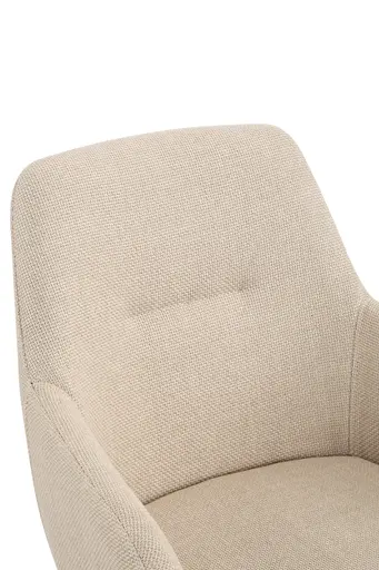 Armlehnstuhl - drehbar, Stoff, Beige