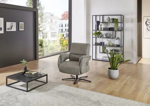 Drehsessel - Größe M, inkl. Relaxfunktion, Stoff, Grau