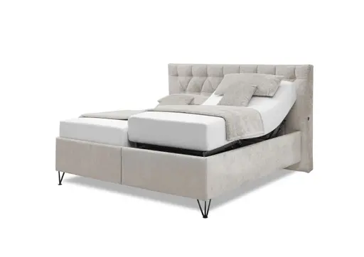 Polsterbett - Liegefläche ca. 180x200 cm, Stoff, Grau