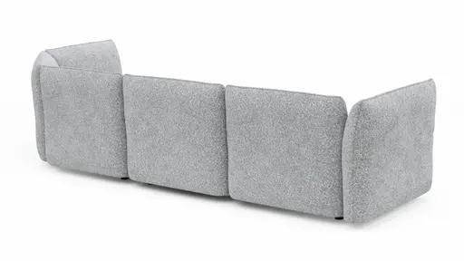 Trapezsofa Motone - 2-Sitzer mit Ecke rechts, Stoff, Hellgrau