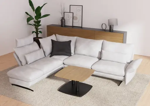 Couchtisch - LBH. ca. 76x76x43+38 cm, Wildeiche furniert