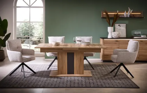 Sideboard - mit Beleuchtung, B ca. 186 cm, Eiche Nachbildung, Eiche dunkel Nachbildung