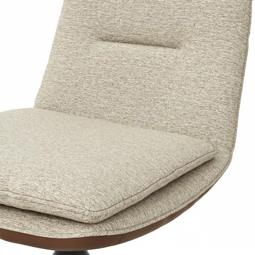 Polsterstuhl Macano - drehbar, Stoff & Leder, Beige, Cognac