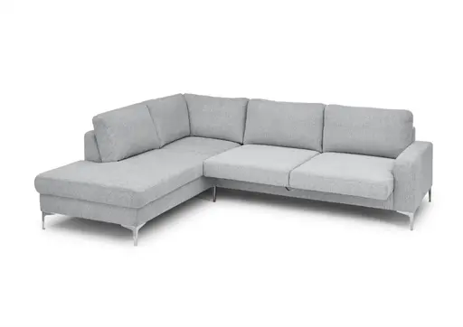 Ecksofa CALM 2.0 - Ecke links mit 2,5-Sitzer, Schlaffunktion mit Bettkasten, Stoff, Grau