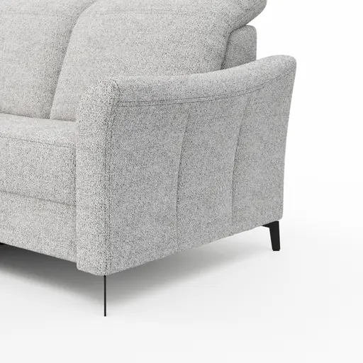 Ecksofa Canterbury - Longchair links mit 2,5-Sitzer, inkl. Relaxfunktion (motorisch) und Kopfteilverstellung, Stoff, Offwhite