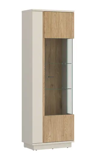 Vitrine - B ca. 62 cm, Kaschmir, Cremona Eiche Nachbildung