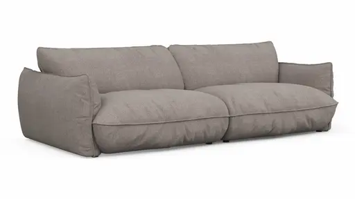 Sofa Fluffy - 4-Sitzer inkl. Rückenlehne verstellbar, Stoff, Taupe