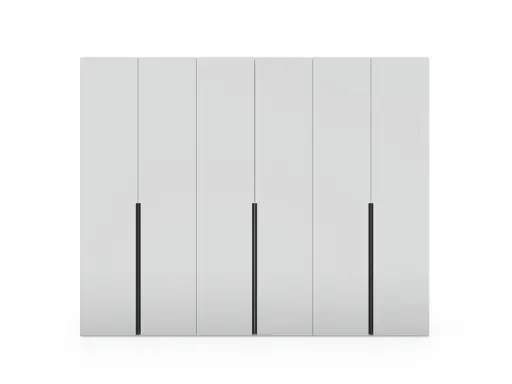 Drehtürenschrank Loretto - B ca. 280 cm, Lack matt, Weiß