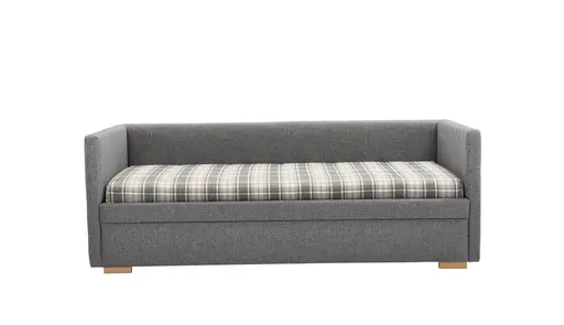 Einzelliege EM Como - Schlaffunktion mit Bettkasten, Stoff, Graubraun