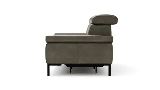 Sofa Hudson - 2,5-Sitzer, inkl. Relaxfunktion (motorisch) und Kopfteil/Armlehnen verstellbar, Leder, Braungrün