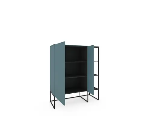 Highboard Catona - Lack matt, Graublau