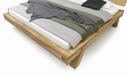 Bettgestell- Legefläche ca. 140x200 cm, Eiche, Massiv, Geölt