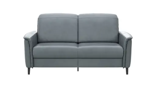 Sofa Bolivien - 2,5-Sitzer mit Relaxfunktion/Kopfteilverstellung motorisch, Leder, Steel