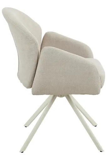 Armlehnstuhl - drehbar, Stoff, Beige-Creme