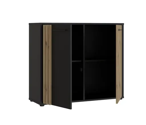 Kommode FLORISS-Schwarz, Eiche Dekor