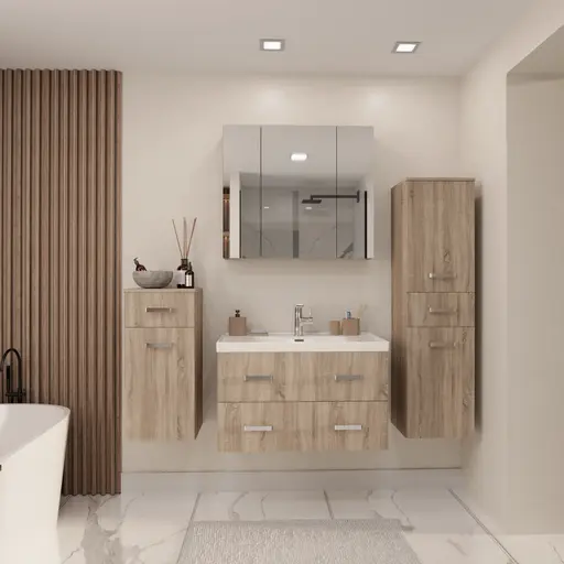 Badblock- B ca. 151 cm, Eiche Dekor