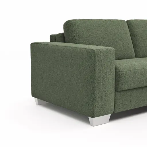 Sofa Nuoro - 2,5-Sitzer inkl. Schlaffunktion, Armlehne breit, Stoff, Olivgrün
