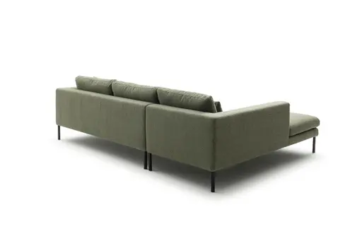 Ecksofa Helmi - Longchair links, 2,5-Sitzer, Stoff, Eukalyptus