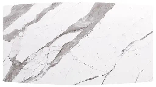 Esstisch Savona - LB ca. 200x100 cm, ausziehbar, Keramik, Weiß, Bootsform