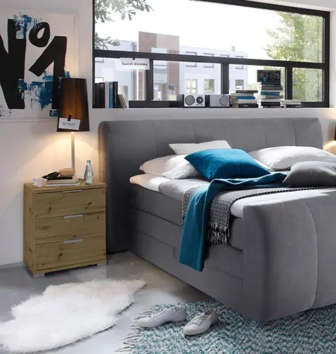 Nachtkommode- B ca. 46 cm, Eiche Dekor