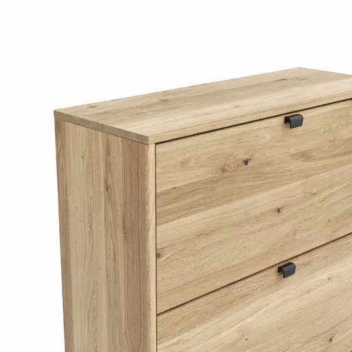 Schuhschrank Williston - Korpus Wildeiche bianco / Front sandgestrahlt