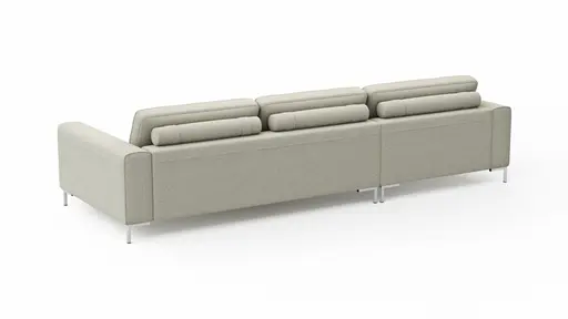 Ecksofa Solano - Longchair Links mit 2,5-Sitzer, Boucle, Natur