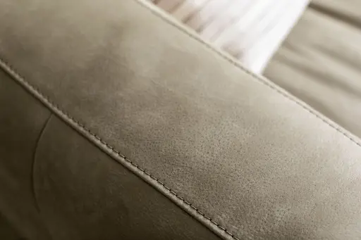 Sofa Arrezo - 3,5-Sitzer, Leder Taupe, Rücken verstellbar