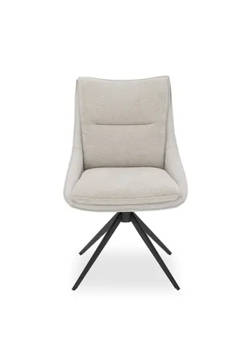 Stuhl MANDY - drehbar, Stoff, Silbergrau