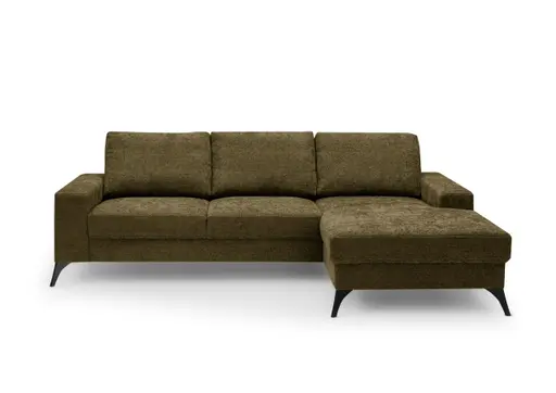 Ecksofa - 2-Sitzer, Ecke rechts, Stoff, Braun