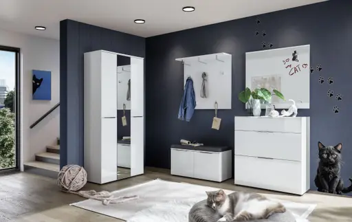 Schuhschrank - B ca. 90 cm, Weiß