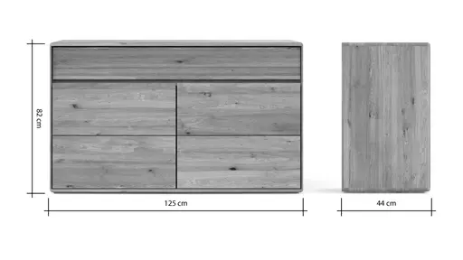 Sideboard Hillsboro - Wildeiche natur, geölt