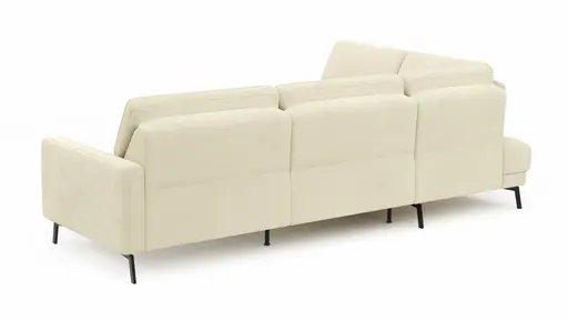 Ecksofa Valera - Ecke mit 3-Sitzer rechts inkl. Rückenlehne verstellbar, Stoff, Natur